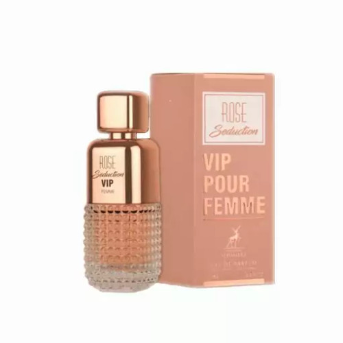 ادکلن 100میل زنانه الحمبرا مدل رز سداکشن وی آی پی پور فمه رایحه کارولینا هررا 212