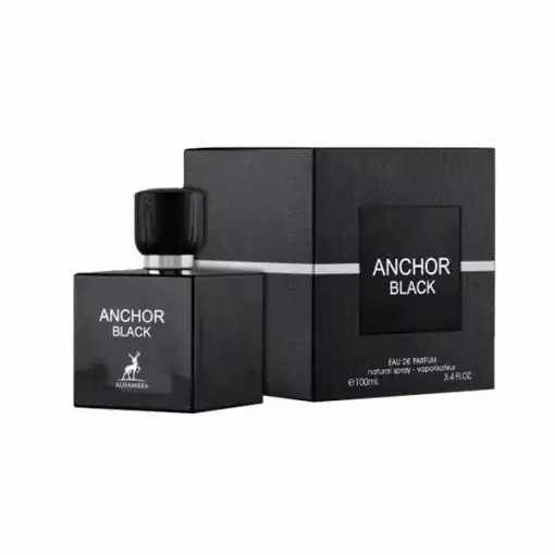 ادکلن 100میل مردانه الحمبرا مدل انکر بلک رایحه لالیک انکر نویر