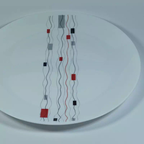 بشقاب پلو خوری تخت اپال مقصود طرح آرشین قرمز 6 عددی