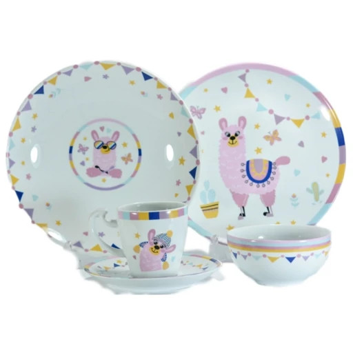 سرویس چینی 5 پارچه غذاخوری کودک برند لورین طرح لونا