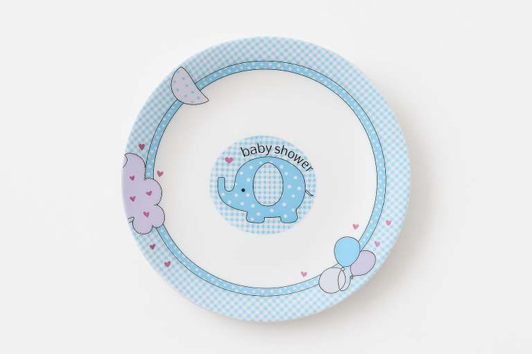 بشقاب گود سرویس چینی 5 پارچه غذاخوری کودک برند لورین طرح فیلیمون آبی